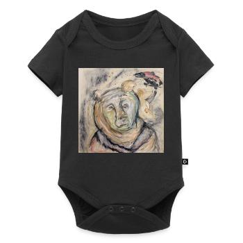 Portrait d’ours dans un style aquarelle - Body à manches courtes Premium Bébé - noir - Devant