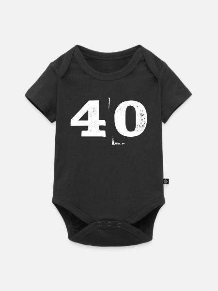 Grunge Vierzig Zahl Textur 40 - Baby Premium Kurzarmbody - Schwarz
