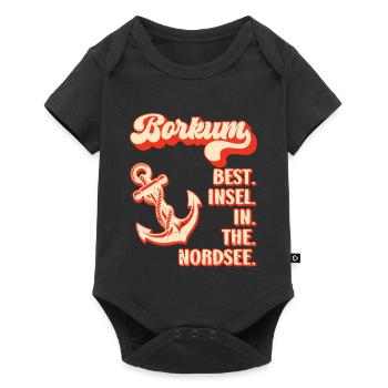 Mer du Nord BORKUM MEILLEURE ÎLE DE MER DU NORD Drôle - Body à manches courtes Premium Bébé - noir - Devant