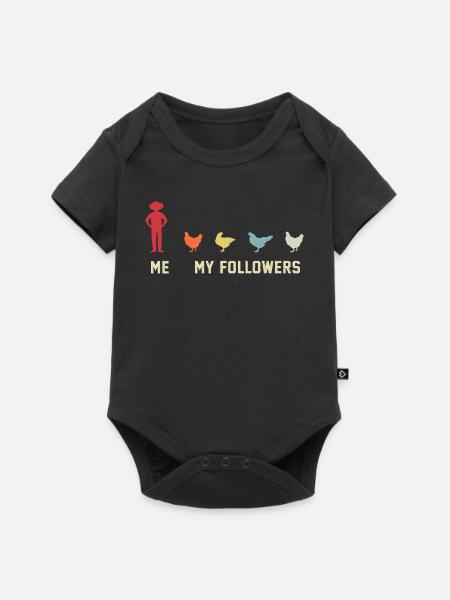 ich meine follower Hühner  - Baby Premium Kurzarmbody - Schwarz