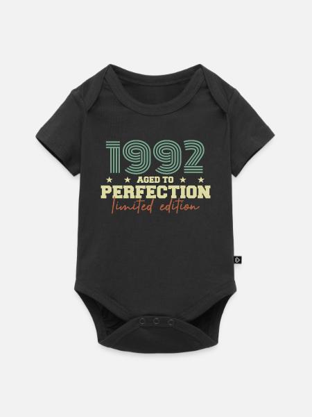 1992 - Baby Premium Kurzarmbody - Schwarz