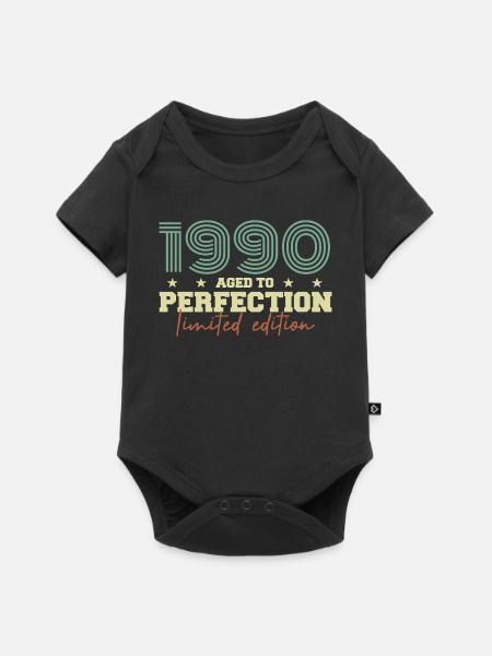 1990 - Baby Premium Kurzarmbody - Schwarz