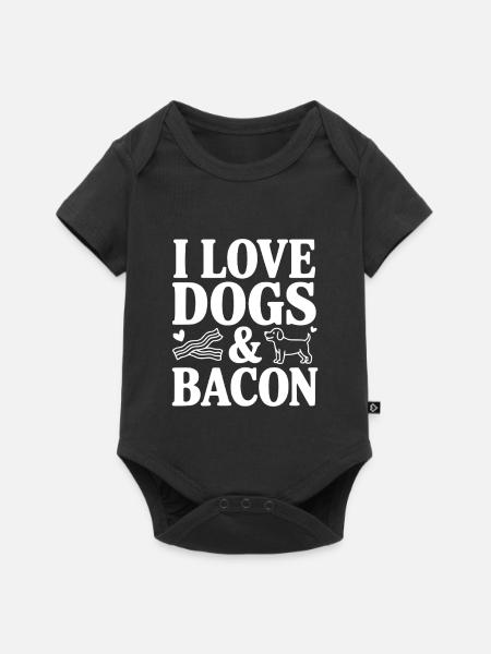 Ich liebe Hunde & Speck - Baby Premium Kurzarmbody - Schwarz