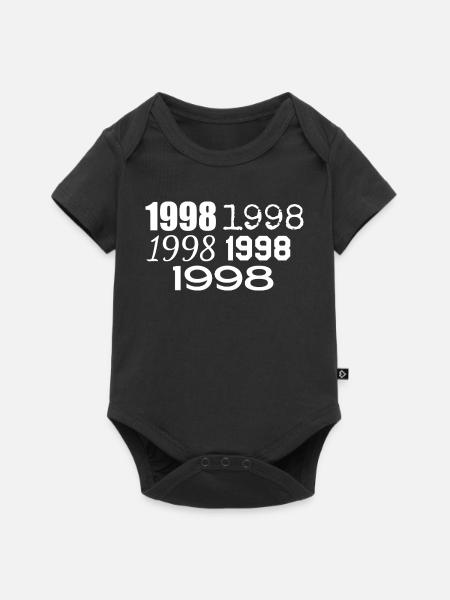 1998 - Baby Premium Kurzarmbody - Schwarz