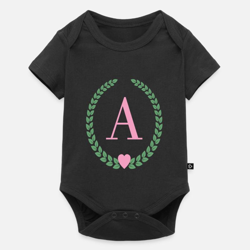 Lettre A monogram - Body à manches courtes Premium Bébé - noir