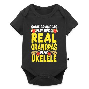 Hawaiian Ukulele Uke Grandpa Some - Baby Premium Kurzarmbody - Schwarz - Vorne