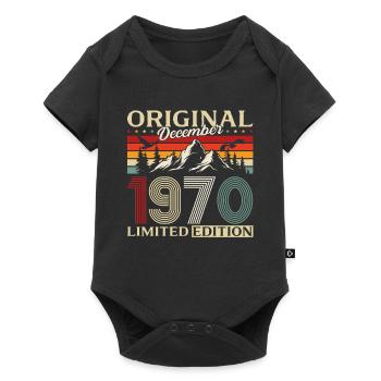 55e anniversaire Original Décembre Né en 1970 - Body à manches courtes Premium Bébé - noir - Devant