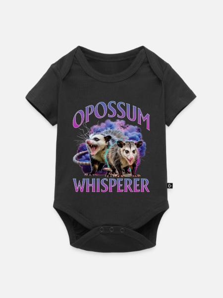 Funny Opossum - Baby Premium Kurzarmbody - Schwarz