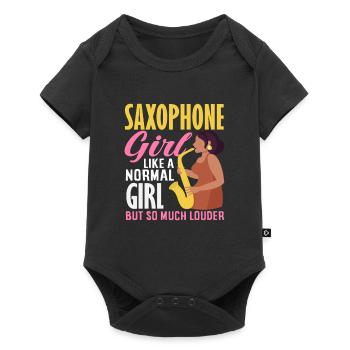 Fille au saxophone tellement plus bruyante Saxophoniste - Body à manches courtes Premium Bébé - noir - Devant