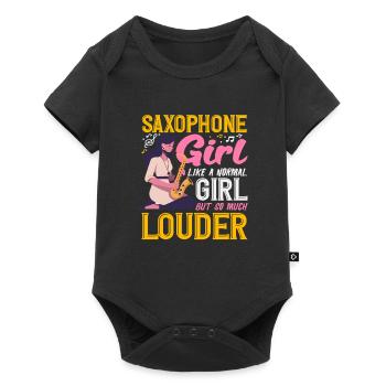 Women Louder Saxophone Saxophonist - Baby Premium short-sleeve bodysuit - black - Front