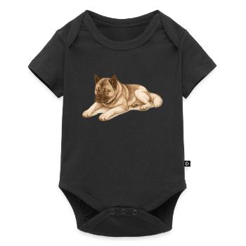 Sleeping American Akita - Baby Premium short-sleeve bodysuit - black - Front