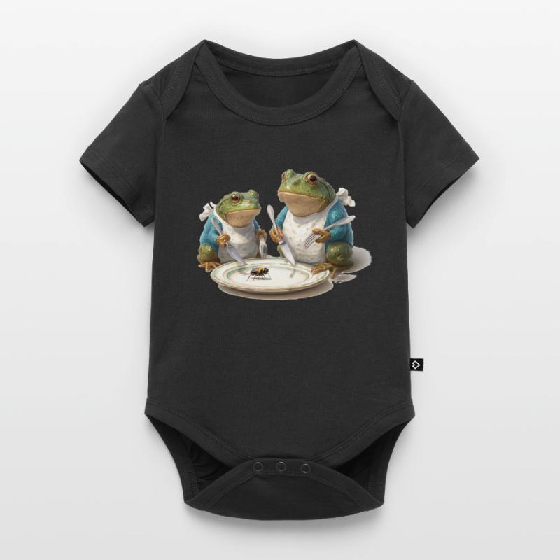 Frog Dinner: Fly on a Plate Baby Premium short-sleeve bodysuit