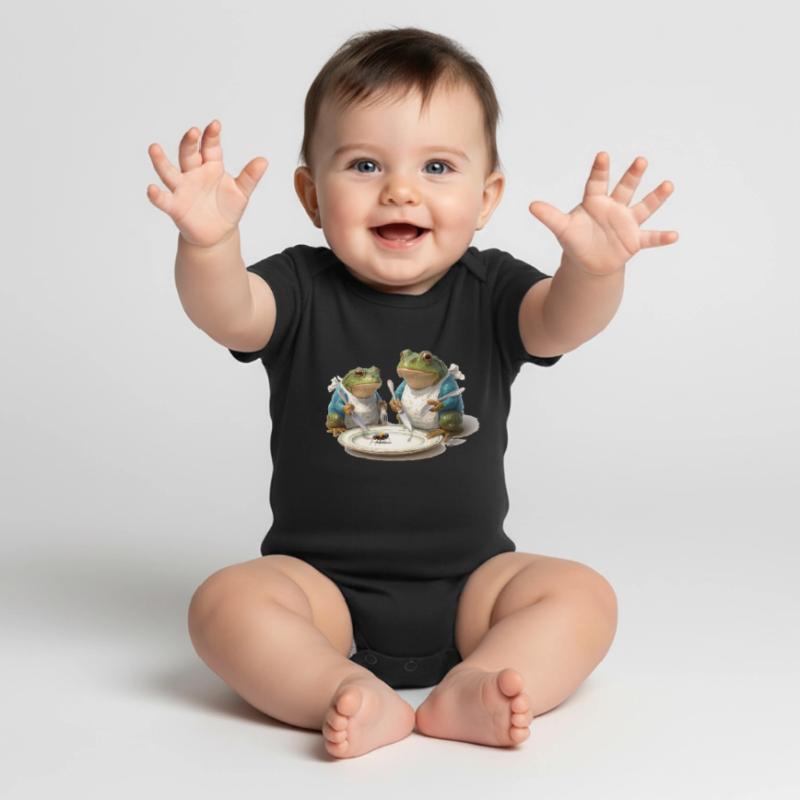 Frosch-Dinner: Fliege am Teller Baby Premium Kurzarmbody