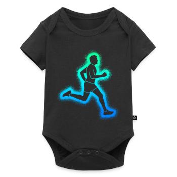 Course à pied Coureur Hommes Enfants Garçons Coureurs - Body à manches courtes Premium Bébé - noir - Devant