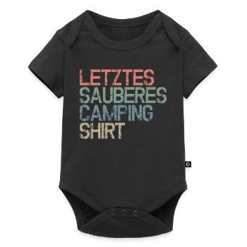 Dernière chemise propre de camping - Expressions amusantes - Body à manches courtes Premium Bébé - noir - Devant