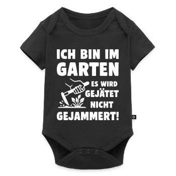 Im Garten wird gejätet statt gejammert - Baby Premium Kurzarmbody - Schwarz - Vorne