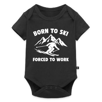 Born to Ski – Forced to Work - Baby Premium short-sleeve bodysuit - black - Front