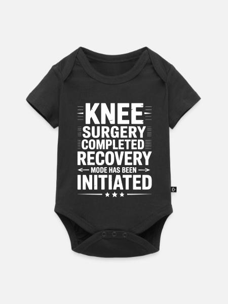 Knie-OP Genesung Freigeschaltet - Baby Premium Kurzarmbody - Schwarz