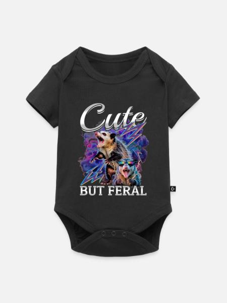 Funny Opossum - Baby Premium Kurzarmbody - Schwarz
