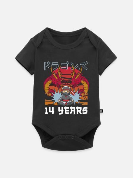 14 Jahre Drachen Ninja Zen - Baby Premium Kurzarmbody - Schwarz