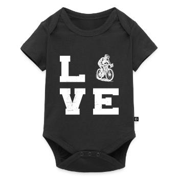 Roadbike Liebe klarer Look für Rennrad - Baby Premium Kurzarmbody - Schwarz - Vorne