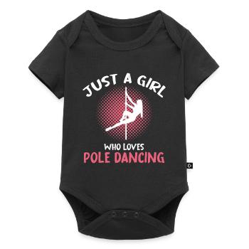 Pole Dancing Girl Typography - Baby Premium short-sleeve bodysuit - black - Front