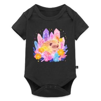 Petit hérisson dans le jardin de cristal - Body à manches courtes Premium Bébé - noir - Devant