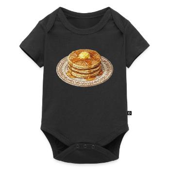 Pancakes brodés – design culinaire chaleureux - Body à manches courtes Premium Bébé - noir - Devant