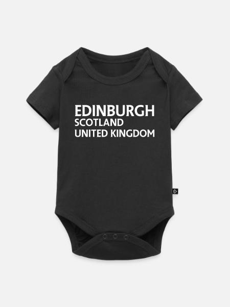 Edinburgh – Schottland Textdesign - Baby Premium Kurzarmbody - Schwarz