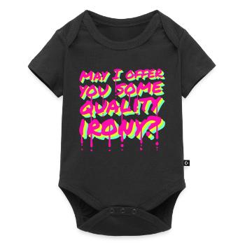 Puis-je vous offrir un peu d’ironie de qualité, Lustiger Spruch - Body à manches courtes Premium Bébé - noir - Devant