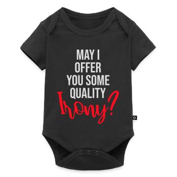Puis-je vous offrir un peu d’ironie de qualité, Lustiger Spruch - Body à manches courtes Premium Bébé - noir - Devant