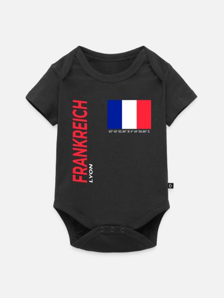 Lyon - Baby Premium Kurzarmbody - Schwarz