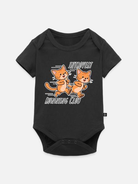 Introvert Running Club! Introvertiere Läufer Club! - Baby Premium Kurzarmbody - Schwarz