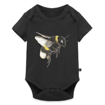 Watercolor Honeybee Accents - Baby Premium short-sleeve bodysuit - black - Front