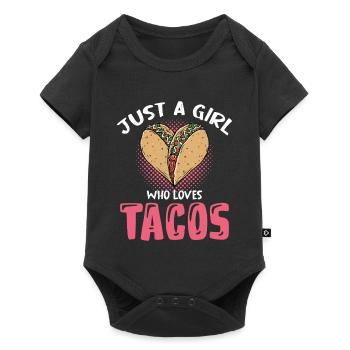 Juste une fille qui adore les tacos - Body à manches courtes Premium Bébé - noir - Devant