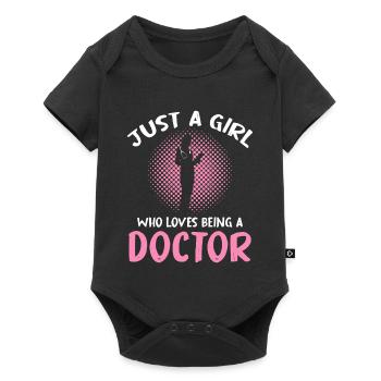 Only one girl loves being a doctor - Baby Premium short-sleeve bodysuit - black - Front