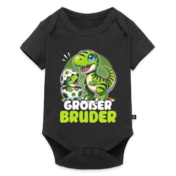 Big Brother Dinosaur Dino Sibling Motif - Baby Premium short-sleeve bodysuit - black - Front