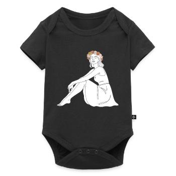 Rose – Line Art Summer Motif - Baby Premium short-sleeve bodysuit - black - Front