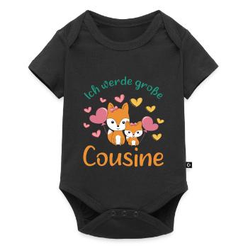 Bientôt, grand cousin 2026 Les Renards deviendront grands cousins - Body à manches courtes Premium Bébé - noir - Devant