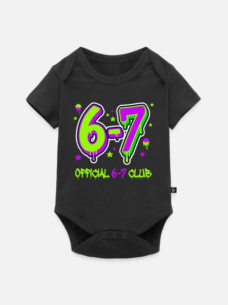 Official 6-7 Club - Premium kortærmet baby-body  - sort