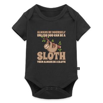 Faultier Always Be A Sloth - Baby Premium short-sleeve bodysuit - black - Front