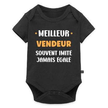 Meilleur Vendeur Inégalé Typographie Bold - Body à manches courtes Premium Bébé - noir - Devant