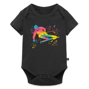 Alpine skiing Winter sports Nordic skiing - Baby Premium short-sleeve bodysuit - black - Front