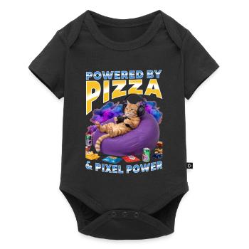 Funny Gaming Gamer Cat - Baby Premium short-sleeve bodysuit - black - Front