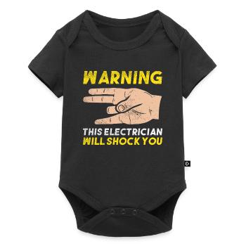 Attention : cet électricien va vous électrocuter une œuvre d’art offerte - Body à manches courtes Premium Bébé - noir - Devant