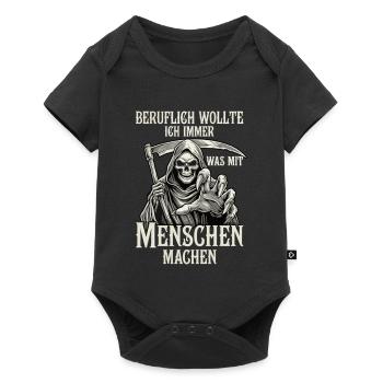 Beruflich was mit Menschen... (Sensenmann) - Baby Premium Kurzarmbody - Schwarz - Vorne