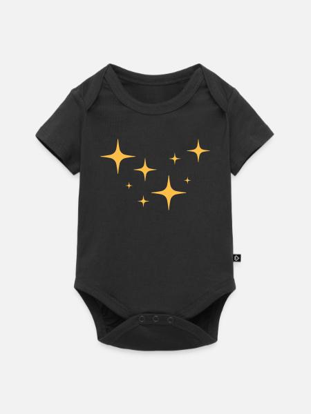 Sternenstaub Glitzer Muster - Baby Premium Kurzarmbody - Schwarz