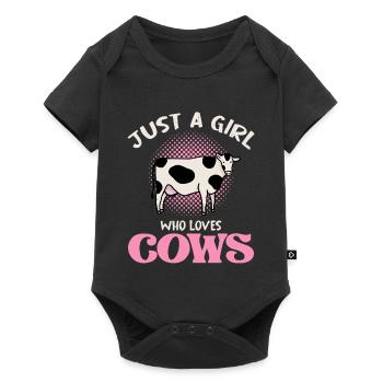 Juste une fille qui aime les vaches - Body à manches courtes Premium Bébé - noir - Devant