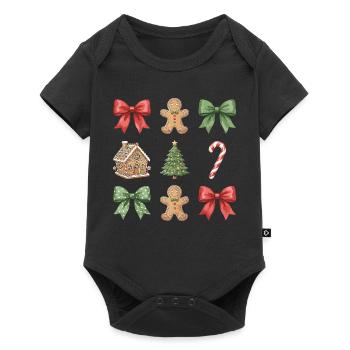 Winter Whimsy Christmas Motifs Parade - Baby Premium short-sleeve bodysuit - black - Front