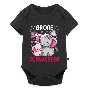 Big Sister Elephants Older Sibling - Baby Premium short-sleeve bodysuit - black - Front